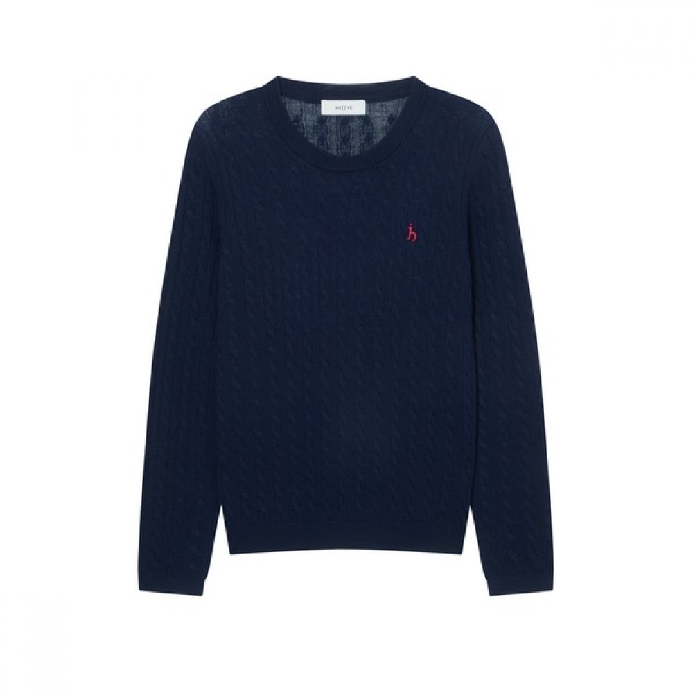 (ヘッジズレディース) 24FW ケーブルラウンドセーターネイビー HSSW4DC83N2 18,777円