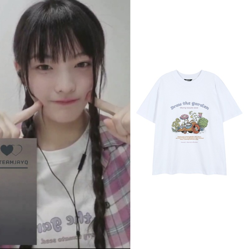 【ILLITイロハ着用】[13MONTH]Garden T-shirt (WHITE)オーバーサイズTシャツ