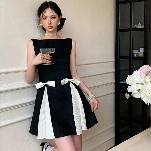 韓国デザイン夏物新作リボン本ワンピース