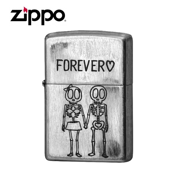 【即納】 正規品 ZIPPO ジッポー オイルライター ユーズドフィニッシュ 2UDS-FOREVER レギュラー シルバー メール便発送