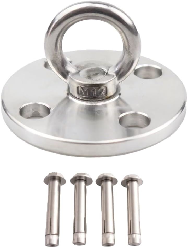 天井 フック 吊り下げ ハンモック ブランコ サスペンショントレーニング ステンレスフック ネジ留め(シルバー)