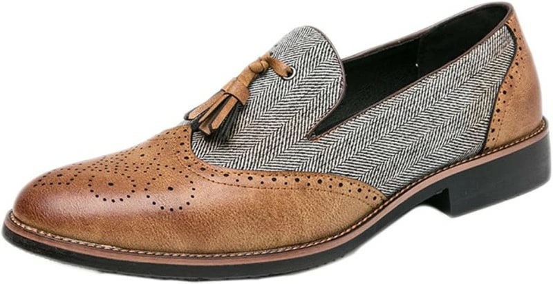 ローファー メンズ 小さいサイズ ビジネスシューズ ウィングチップ バイカラー スリッポン 大きいサイズ タッセル付き 革靴 スーツ 結婚式 オペラシューズ フォーマル おしゃれ パーティー 紳士靴