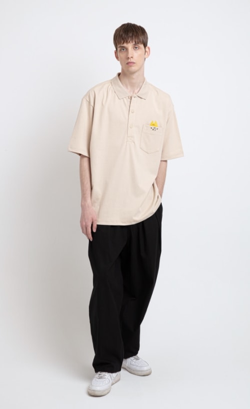 daub X OH MY GIRL ヒョジョン メンズ ポロ Tシャツ ベージュ