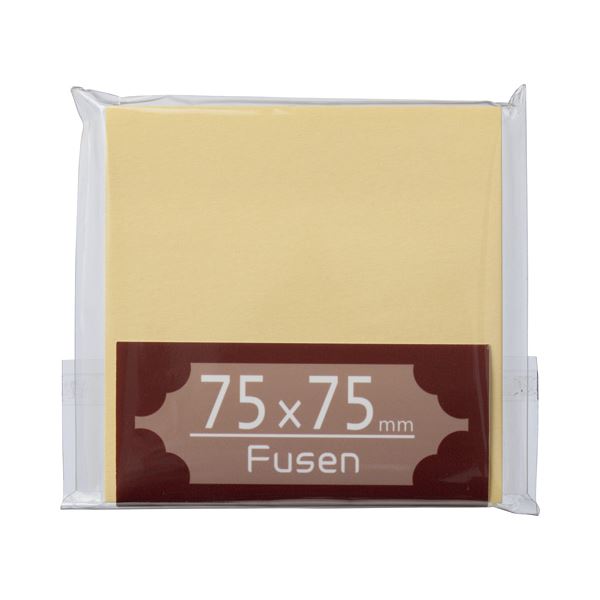 (まとめ) TANOSEE ふせん 75×75mm クリーム 1冊 (×50セット)
