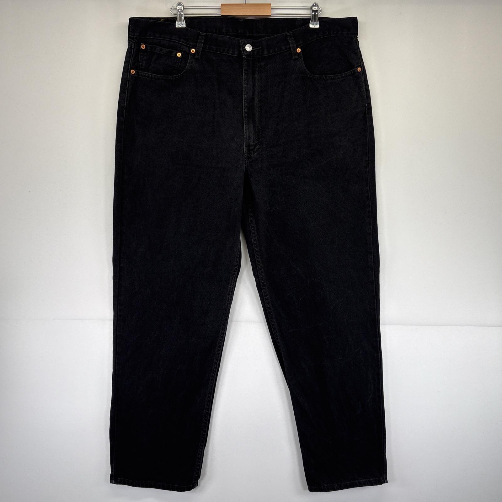 古着 デニムパンツ 550 テーパード 5ポケット ジーンズ ジーパン 大きいサイズ ジップフライ w42 L32 ブラック メンズ