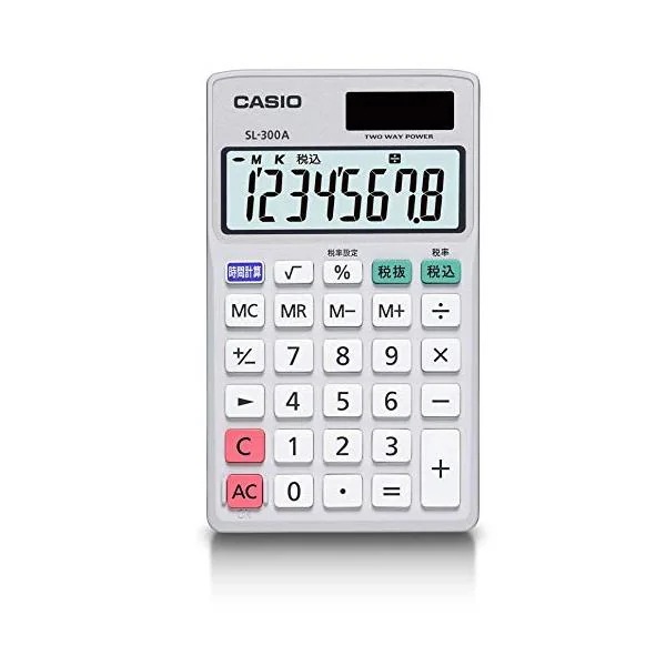 10個セット カシオ SL-300A-N パーソナル 電卓 8桁 手帳タイプ 時間