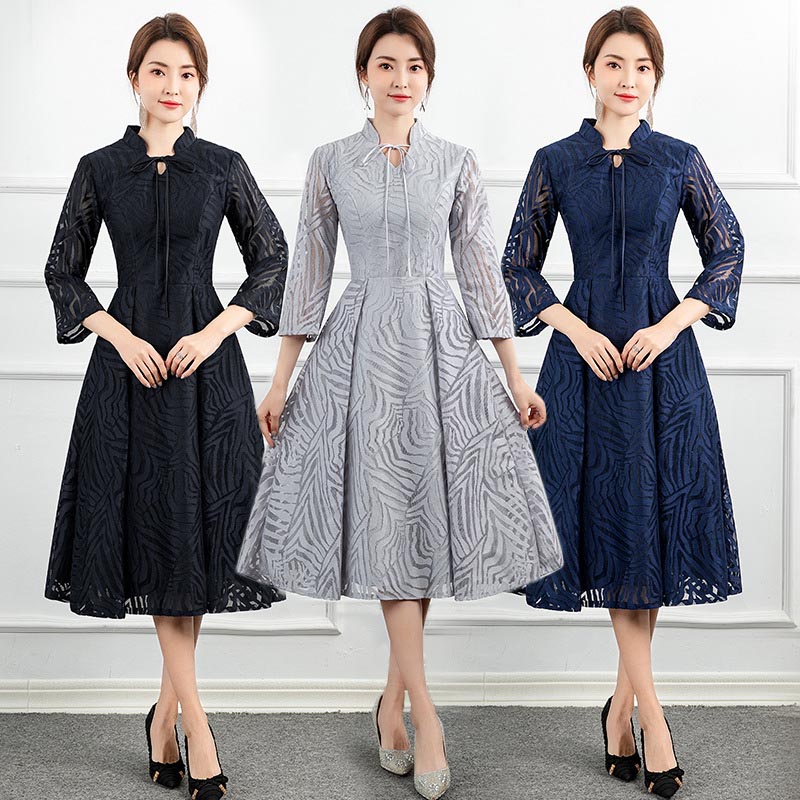 ドレス 通勤 マキシ丈ワンピース プリントワンピース レディース ワンピース ワンピ エレガント マキシ丈 エレガント 長袖 レトロ プリント 上品 着痩せ きれいめ 優雅 エレガント アラモード セ