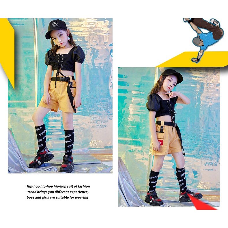 ヒップホップ キッズ ダンス 衣装 へそ出し キッズダンス セットアップ キッズダンス衣装 原宿系 ダンス衣装 パンツ ガールズ 派手 子供服 かっこいい