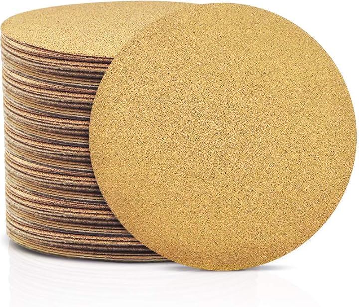 サンディングペーパー サンドペーパー 穴なし マジック式 紙やすり φ152mm セット 研磨 サンダー用 丸型 ディスク エアーサンダー丸パッド(100枚 #80, Φ152mm)
