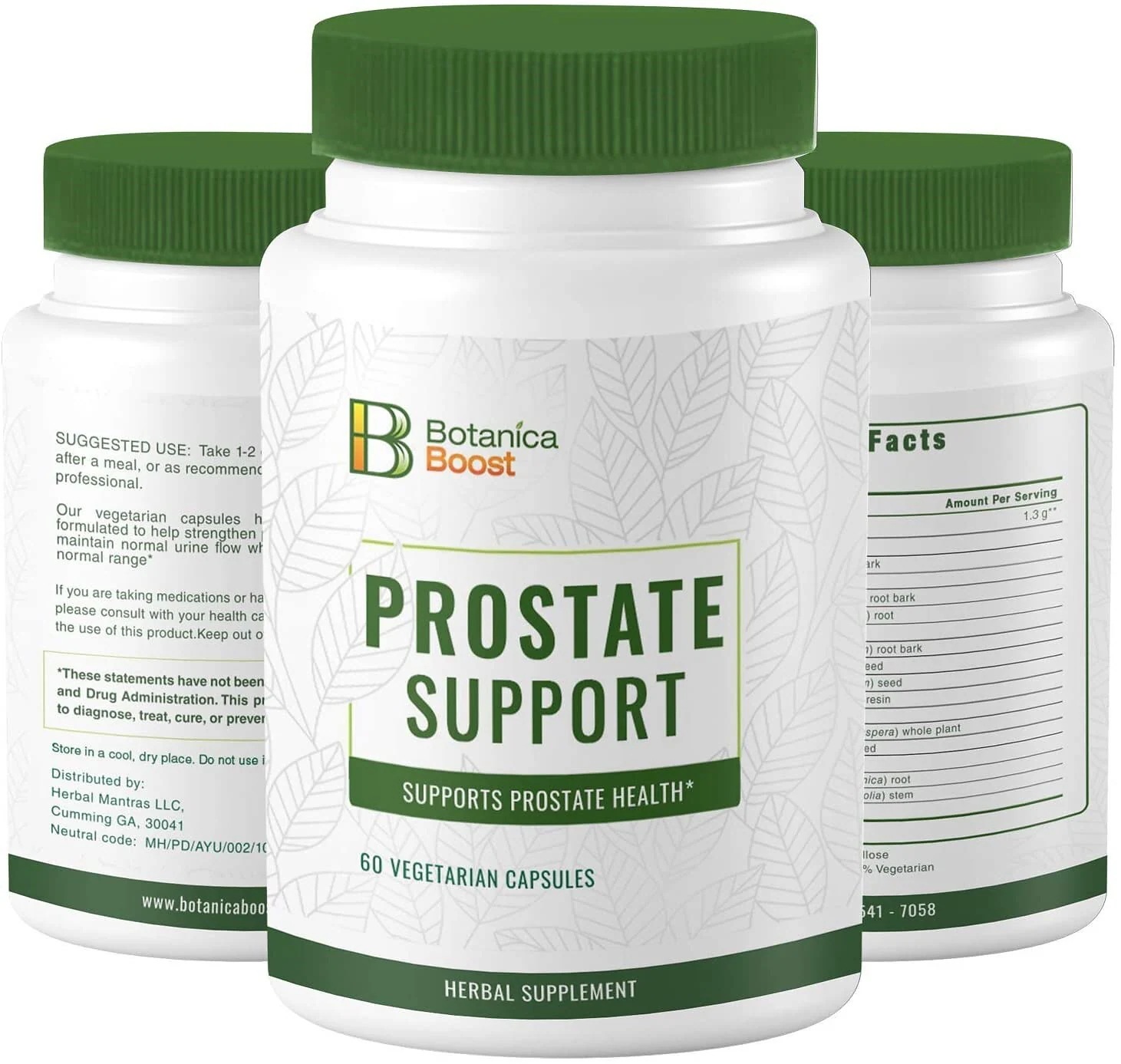 男性用Botanica Boost前立腺サプリメント ルート樹皮と種子エキスによる1300mgのハー