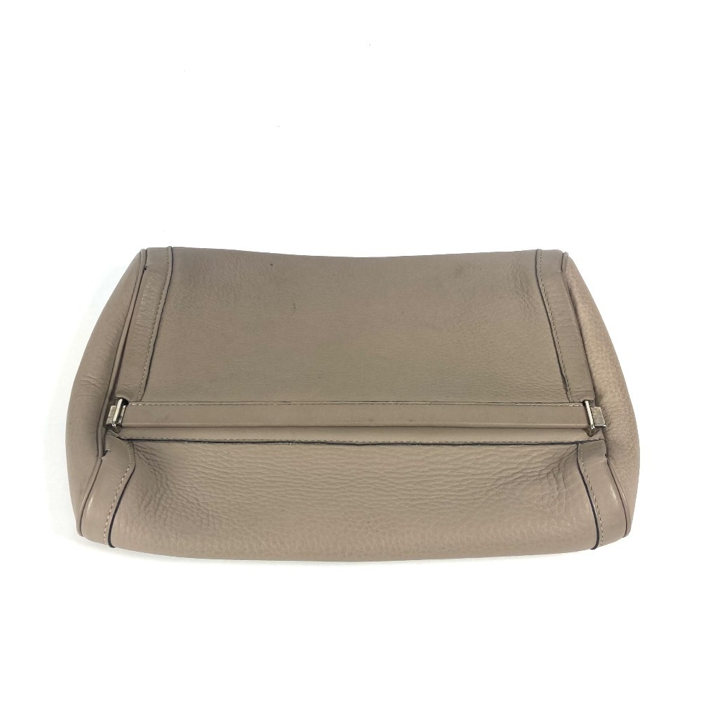 クラッチバッグ エクイ ポーチ フラップ カバン セカンドバッグ レザー グレージュ系