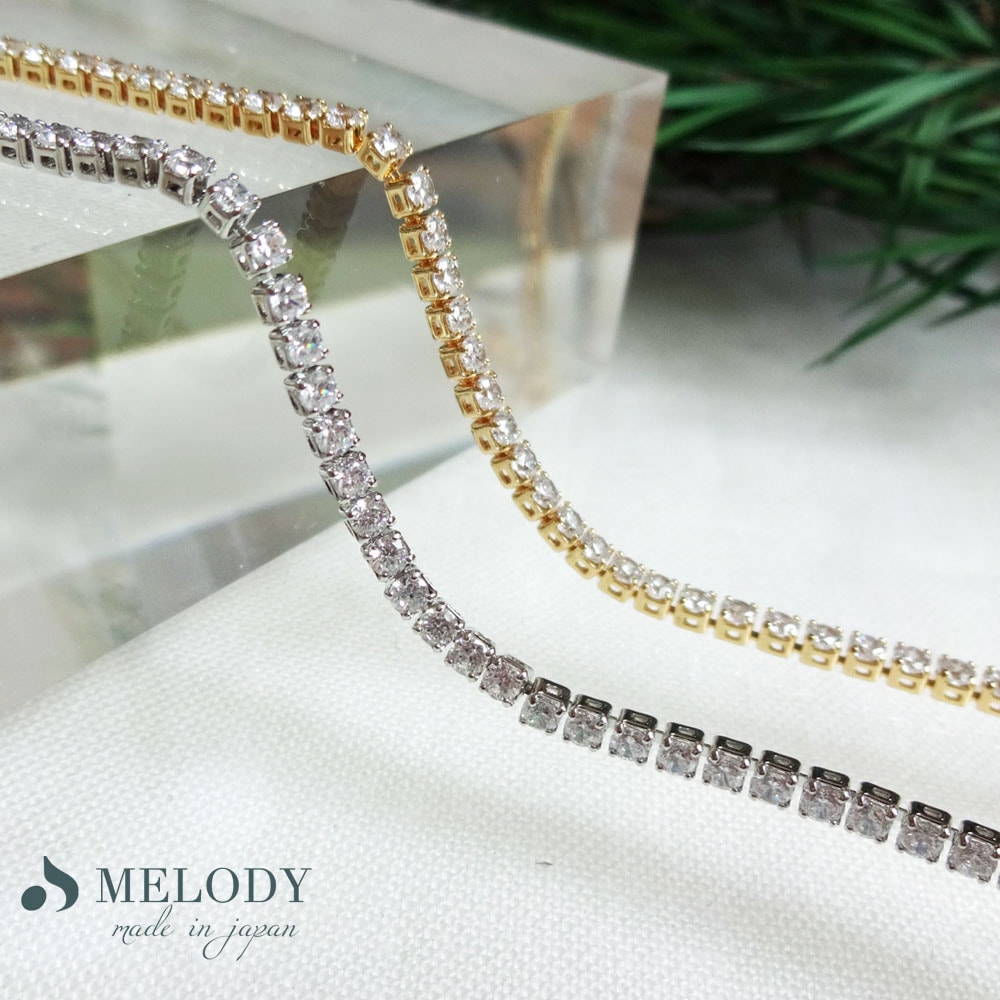 アンクレット K18GP キュービックジルコニア 連詰め ダイヤチェーン チェーン 足輪 ゴールド