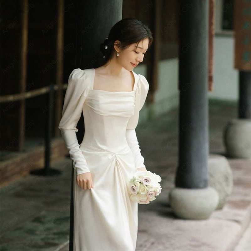2024新作 パーティードレス 高級感 気質 ワンピース 花嫁ロングドレス 結婚式ワンピース 結婚式 ドレス ウェディングドレス 白 ロングドレス 韓国ファッション77-24 9,990円
