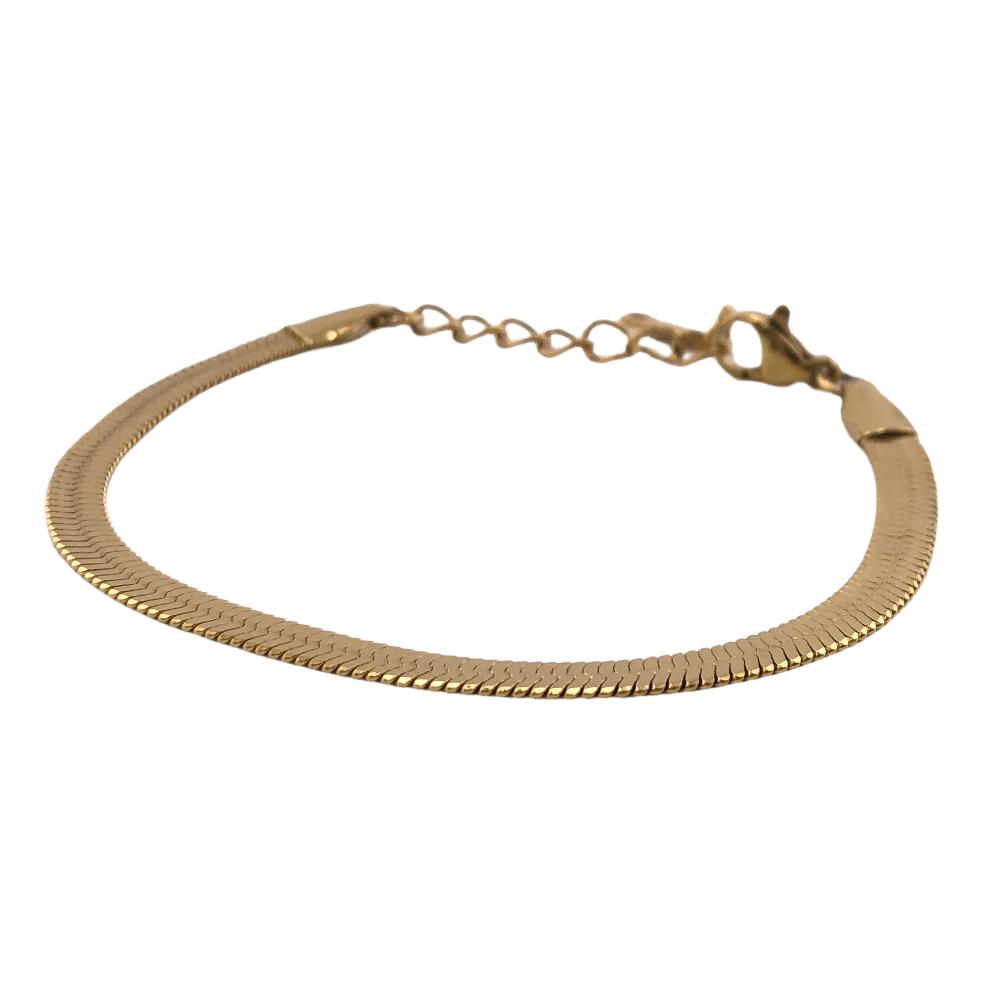 HERRINGBONE FLAT チタン ブレスレット ゴールド レディース ブランド 7,820円