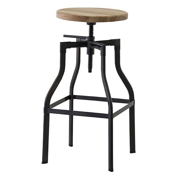 グリット カウンタースツール/昇降式チェア 高さ66-79cm 天然木xスチール TTF-525