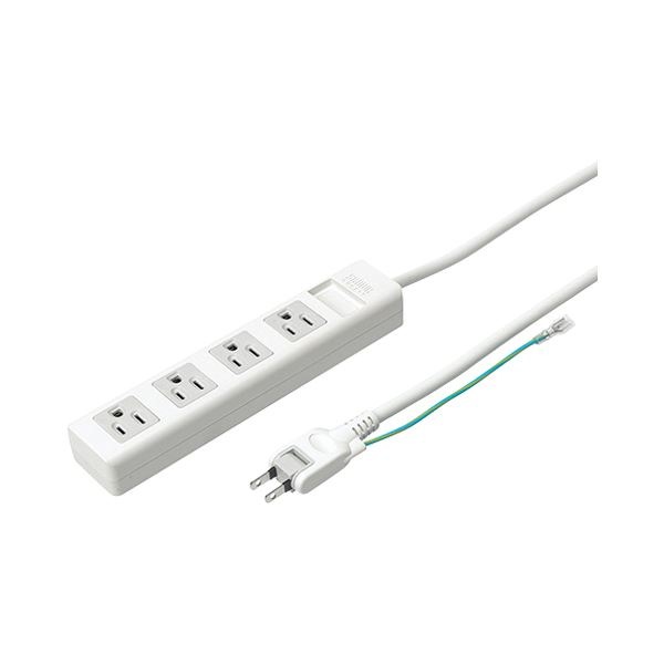 （まとめ） TANOSEE OAタップ マグネット付 3P・4個口 2.5m 1個 (×4セット)