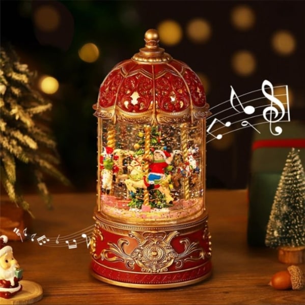 スノードーム クリスマスオルゴール メリーゴーランドオルゴール クリスマスツリースノーグローブ LEDライト内蔵 8曲自動ループ クリスマスプレゼント インテリア クリスマス置物飾り サンタさんと雪だ 6,106円