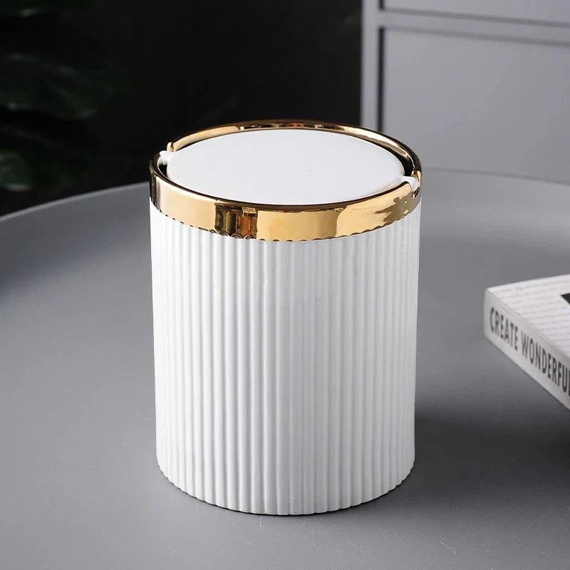 デスクトップゴミ箱宿舎のティーテーブルの上に蓋付きリビングミニアイデアトイレトイレ用