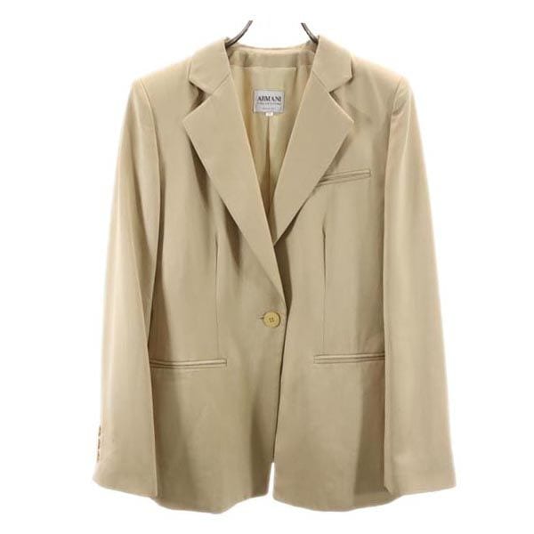 イタリア製 ウールブレンド テーラードジャケット 44 ベージュ ブレザー レディース