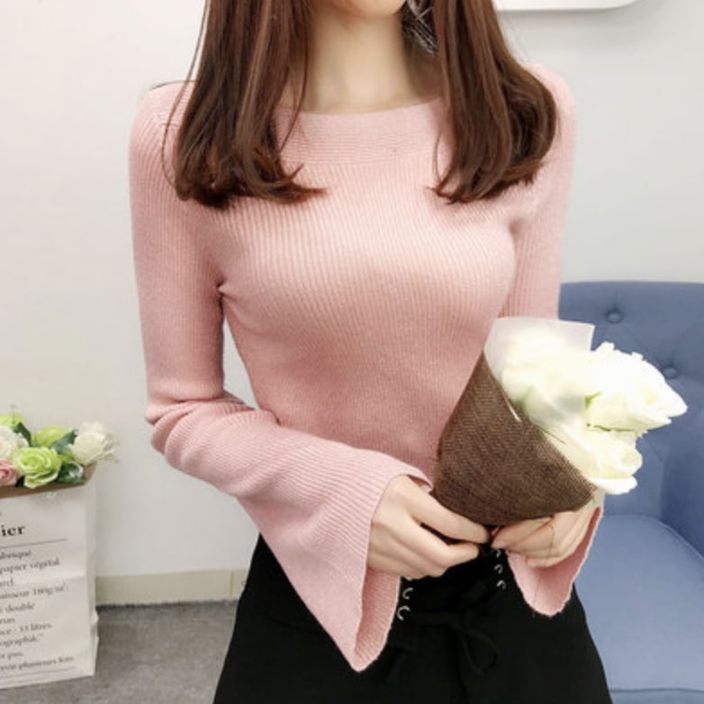 トップス デート カットソー ニットソー セーター 袖あり 長袖 かわいい 大人可愛い きれいめ シンプル カジュアル 大人 上品 おしゃれ お洒落 主役級 存在感 春 秋 冬 10代 20代 30代