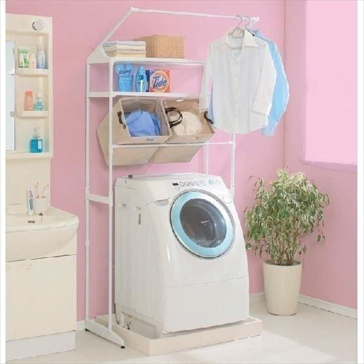 【公式】 ランドリーラック おしゃれ 縦型 スリム バッグ付 HLR-192B 洗濯機収納 脱衣所 洗面所 バスケット付 洗濯機ラック ラック ランドリー 洗面所 小物収納 メガ割 7,204円