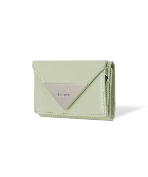 【FENNEC】 CRINKLE TRIANGLE TRIPLE WALLET - PISTACHIO 財布 正規品