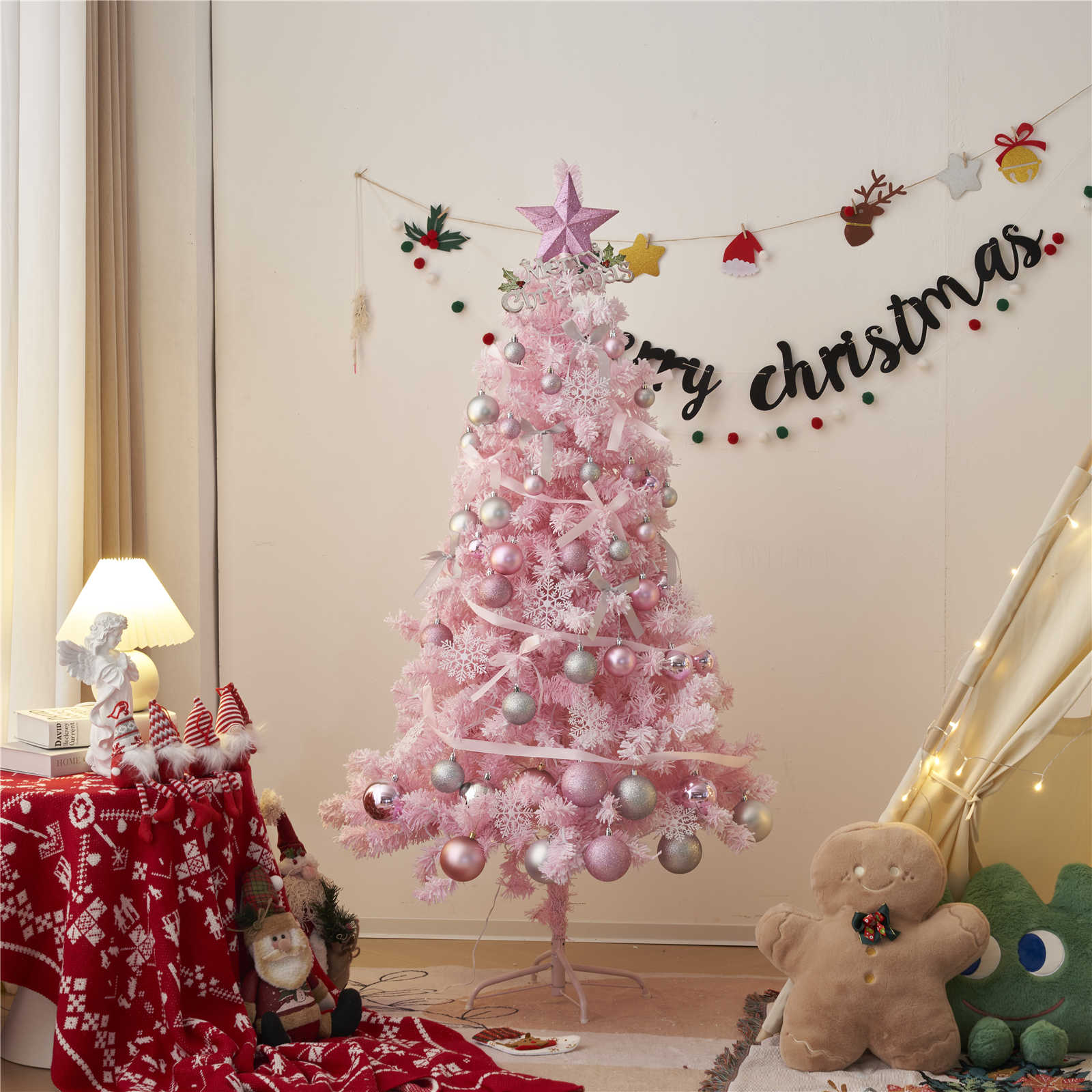 【日本国内出荷-3日で配達】クリスマスツリー 120cm 150cm プレゼント オーナメントセット LEDライト付き可愛い おしゃれ 電飾付き 豊富な枝数 組み立て簡単 明るい DJYC158A2