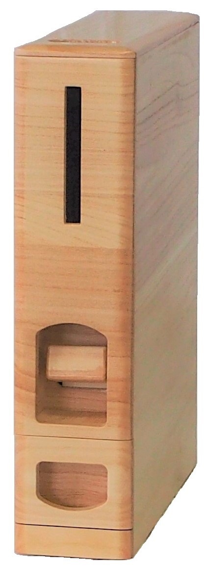 幅12cm 5kg用 スリム 米びつ 桐製スリムライスディスペンサー（6kg収納)