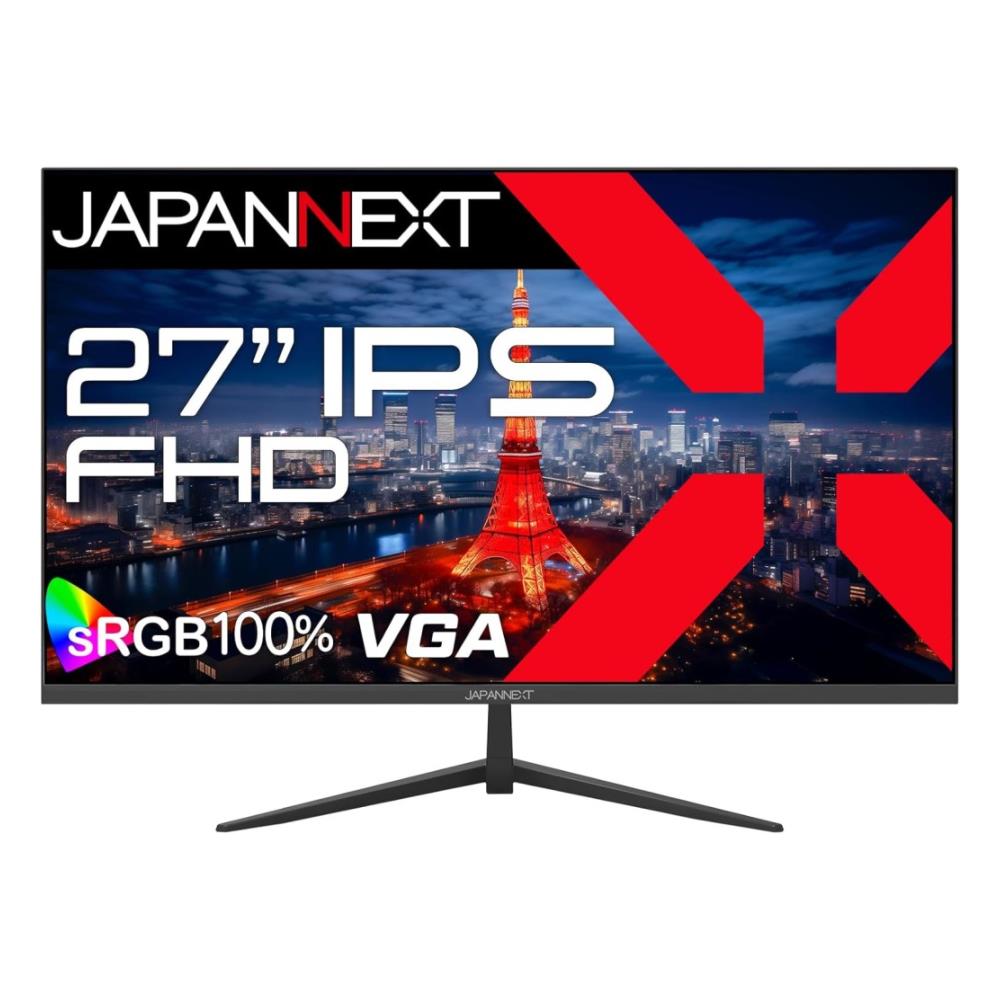 ジャパンネクスト [JN-IPS271FHD] 27インチ ワイド液晶ディスプレイ(1920x1080/IPS/HDMI/VGA/スピーカー/チルト/非光沢/2年保証)