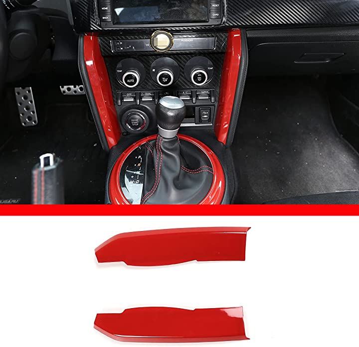 トヨタ 86/スバル BRZ 2012-2020に対応 車用 センターコンソールサイド装飾ストリップ コンソールサイドトリム 赤(レッド)