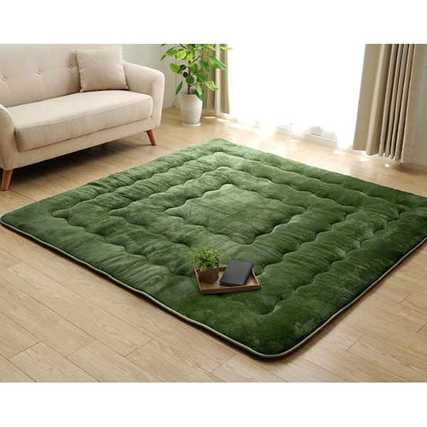 1161721121013 6層フラン撥水 敷 長方形 GN 190×260 ラグ こたつ敷き布団 長方形 撥水 あったか仕様6層タイプ グリーン メーカー直送