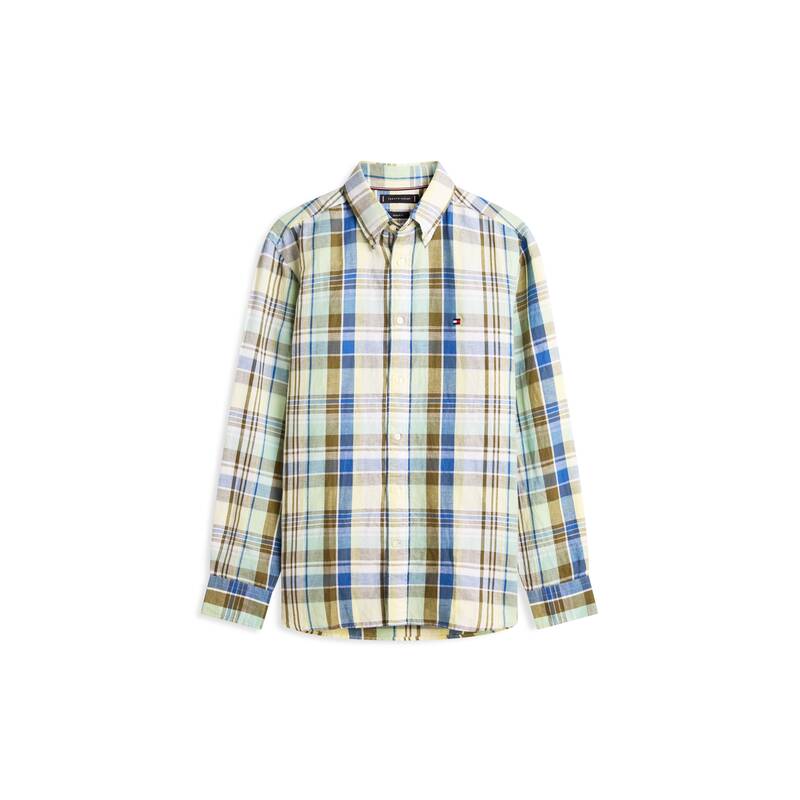 Tommy Hilfiger TOMMY HILFIGER Regular fit 린넨 블렌드 마드라스 체크 셔츠 (T12G1WSH185MT10RD) T12G1WSH185MT10RD 18