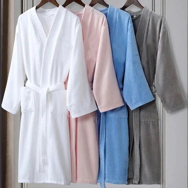 【幸運】メンズ バスローブ メンズ タオル地 バスローブ ナイトガウン 綿ロング丈 ユニセックス レディース ホテル ローブ 男女兼用 ウェア レディース 薄手