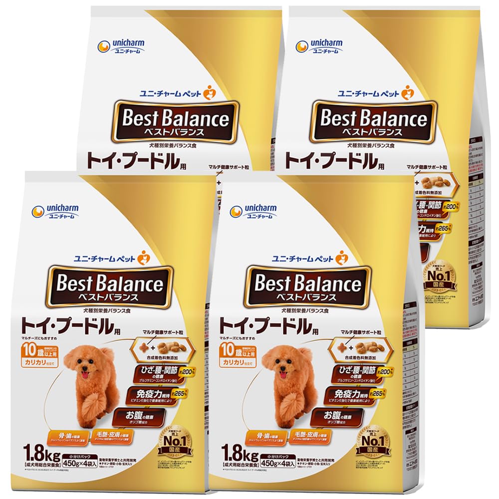 ベストバランス ドッグフード ドライ カリカリ仕立て トイ・プードル用 シニア 10歳以上用 7.2ｋｇ(1.8kg×4) 国産 ユニチャーム[ケース品] 5,045円