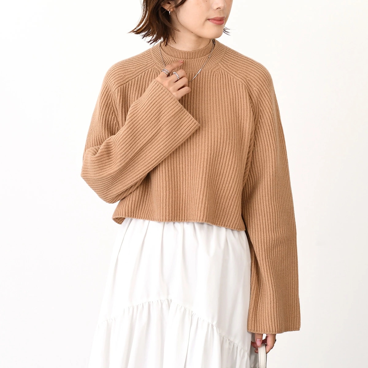 ニット トップス FUNALE フィッシャーマンズ リブニット ウールカシミアセーター 2521366172600 レディース キャメル ブラウン 春