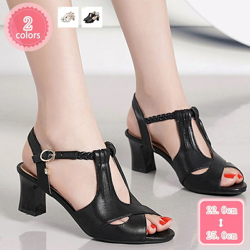 1000円OFFクーポン オープントゥスト レッチサンダル レディース ヒール 痛くない 黒 ブラック ウェッジ バックストラップ パンプス サンダル 幅広 ローヒール ウェッジヒール 春 春夏 おし 14,841円