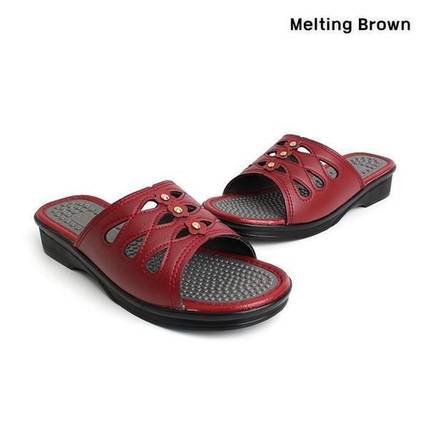 カジュアル 女性 ミドルヒール スリッパ オフィスシューズ 2color