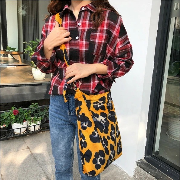 エコバッグ 斜め掛け レディース ショルダーバッグ レオパード 韓国 ファッション 雑貨 かわいい おしゃれ 北欧 送料無料 [K] (T) 5,204円