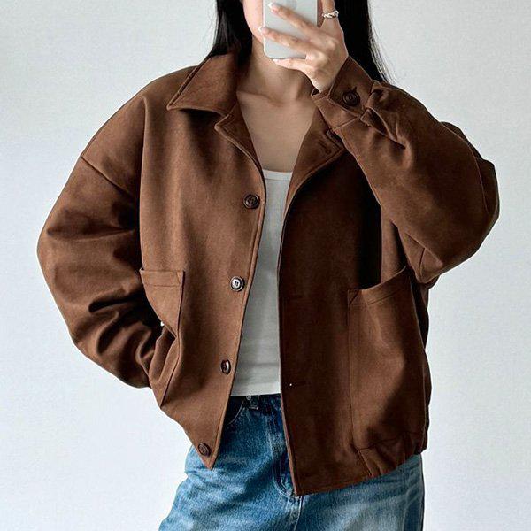 Hスタイル(OT)シーステムジャンパー 冬 女性 スエード ジャンパー ビッグサイズ ジャケット キルティングジャンパー アウター キルティング