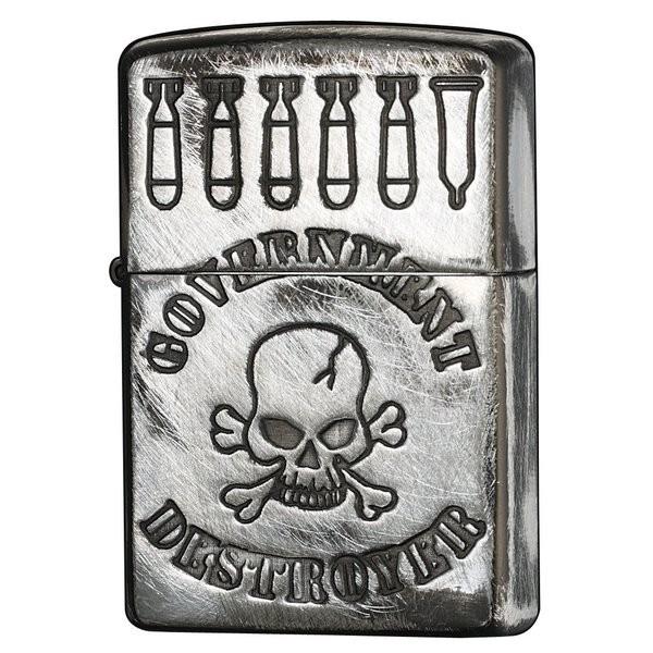 ZIPPO ジッポー ユーズド加工 2UDN-SKLGD シルバー スカル
