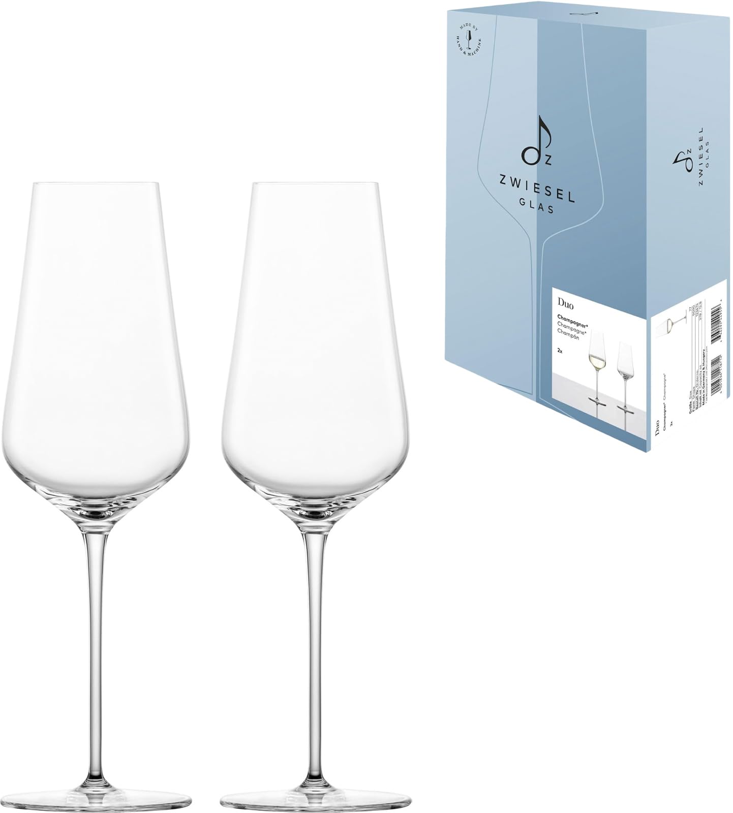 デュオ シャンパン ステムハンド & ボウルマシンメイド 2個ペア m123474