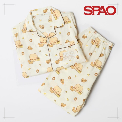 SPAO公式 壊れたクマ 長袖パジャマ IVORY 韓国人気 秋新作