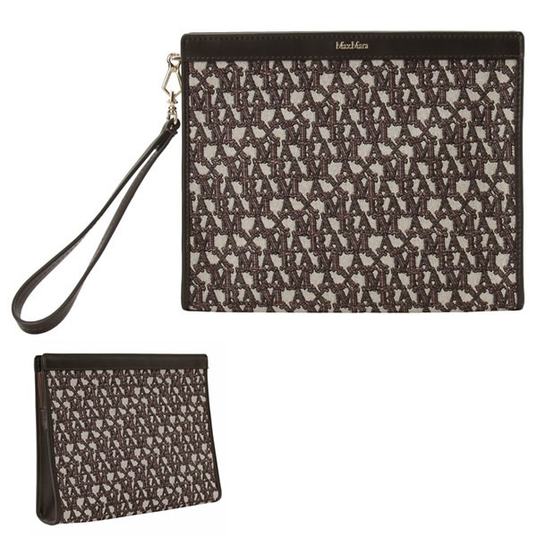クラッチバッグ 2345110239600 003 Mロゴ MaxMaraGram CLUTCHY ジャカード ミディアム ハンドポーチ ブラウン レディース MOGANO