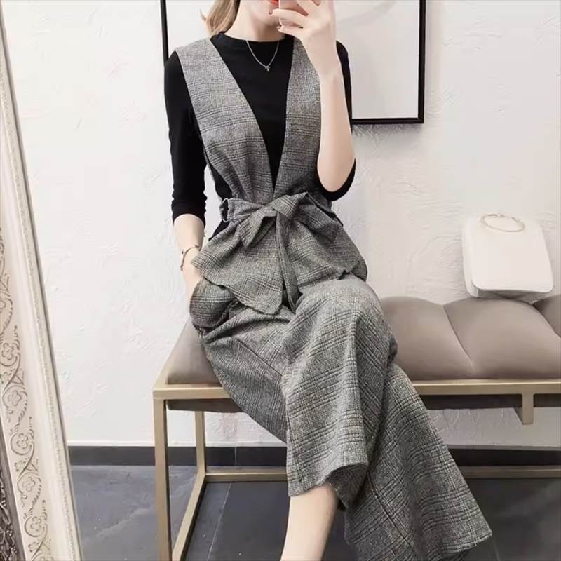トップス パンツ ボトムス ロンT カットソー ベスト セットアップ アンサンブル レディース ストレートパンツ アンクル丈 袖なし ノースリーブ 7分袖 Vネック ウエストリボン ハイウエスト かわ