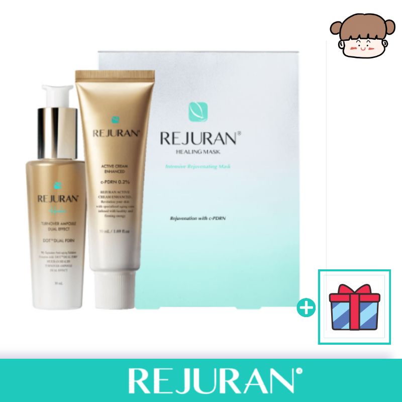 REJURAN ターンオーバーデュアルエフェクトアンプル, 30ml＋ターンオーバーアクティブクリーム, 50ml＋ターンオーバーマスク, 5枚・毛穴引き締め 皮脂ケア 集中ケア 弾力アップ ハリ弾力