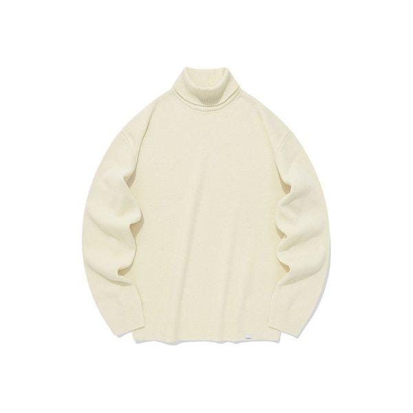 ラムウールタートルネックニットアイボリー