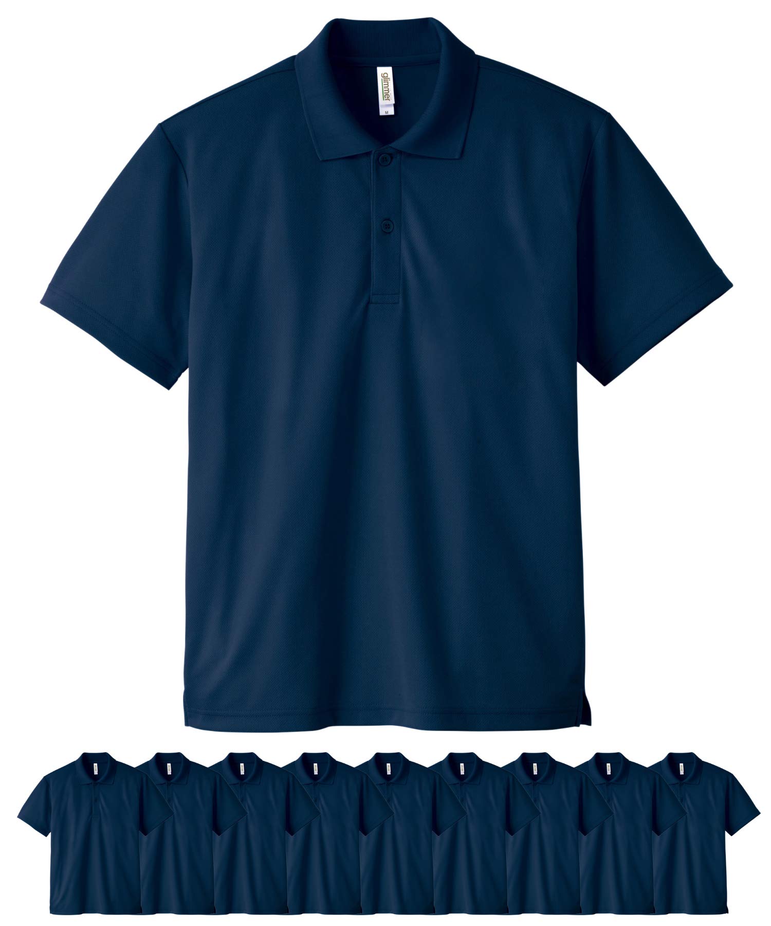 [グリマー] 00302-ADP 4.4オンス ドライ ポロシャツ 10枚セット メンズ (ネイビー,M)