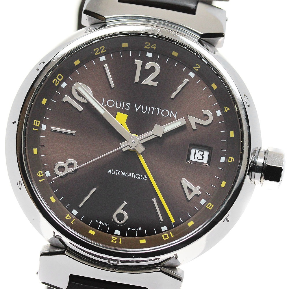 ベルト訳あり ルイ・ヴィトン LOUIS VUITTON Q1131 タンブール GMT デイト 自動巻き メンズ _869541【中古】