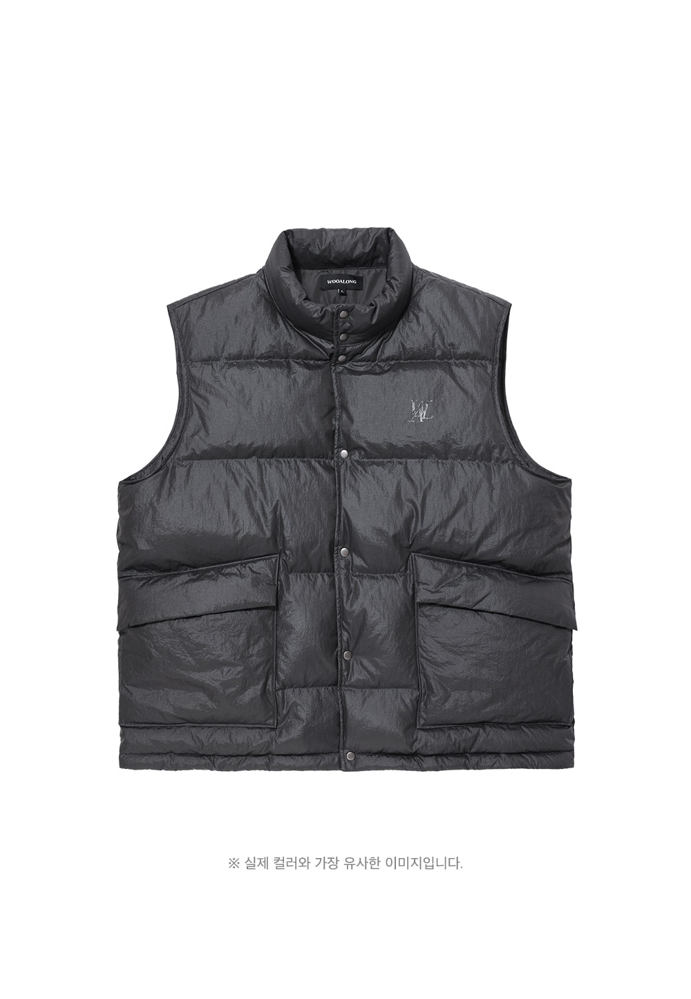 【WOOALONG】 SIGNATURE DOWN VEST : DARK GREY