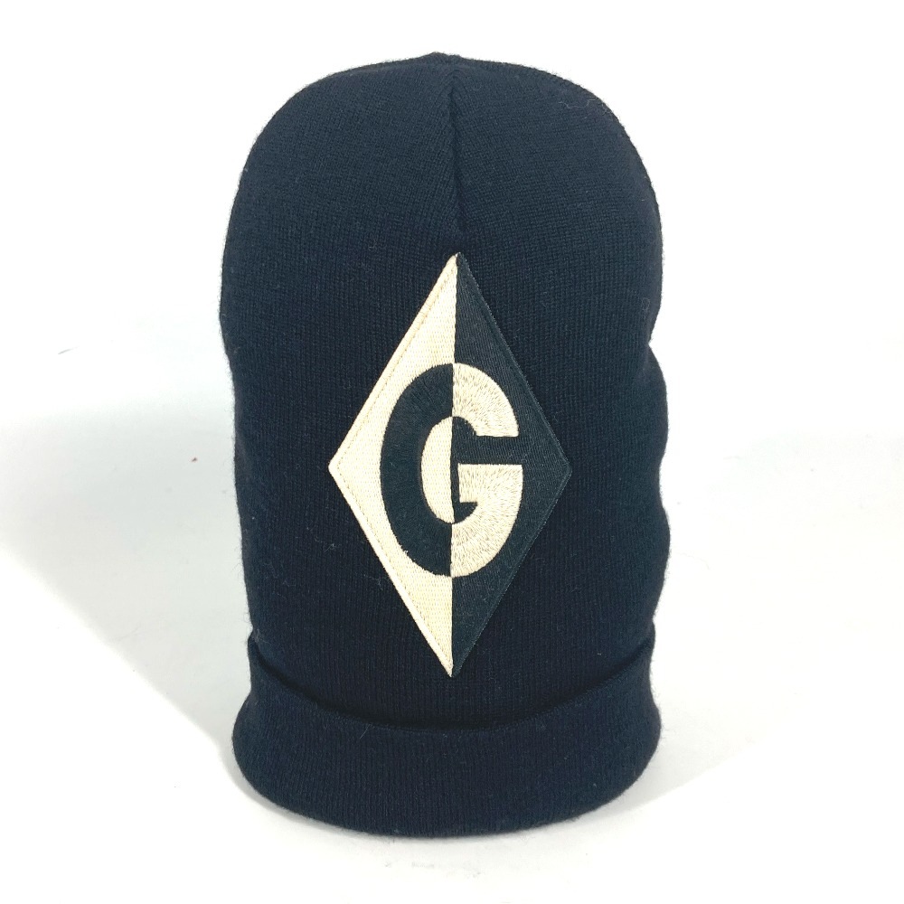 ニット帽 ロゴ ビーニー 帽子 ニット帽 ニットキャップ ウール ブラック